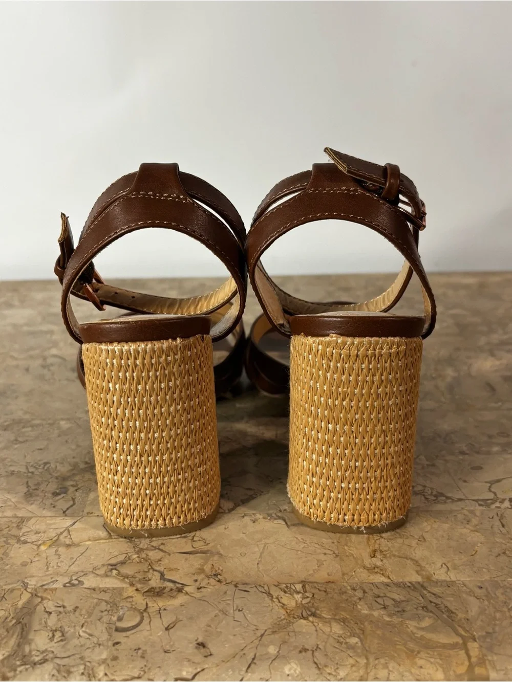 LC Lauren Conrad Bluegum Brown High Heel Sandals Size 6